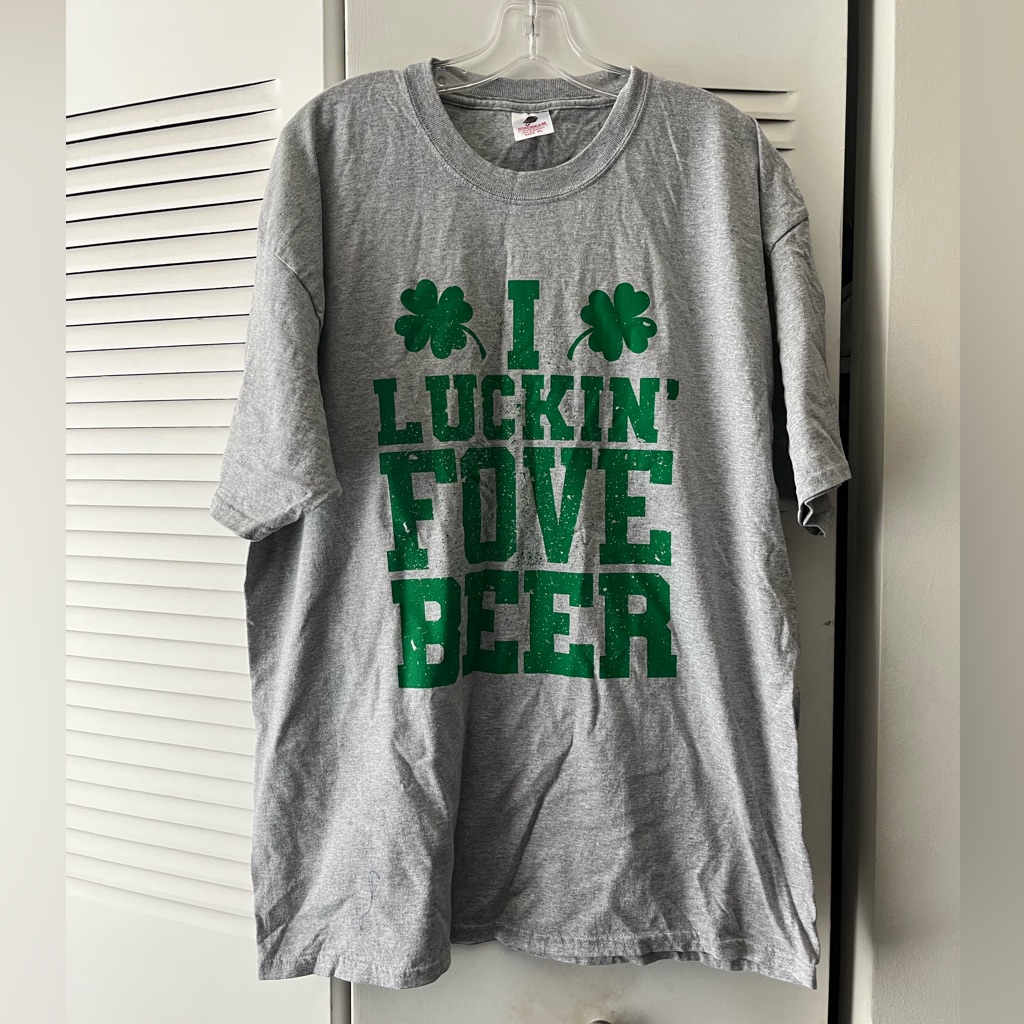 The Irish Gray  Green Short Sleeve Lucky Tee Ice Cream Brand